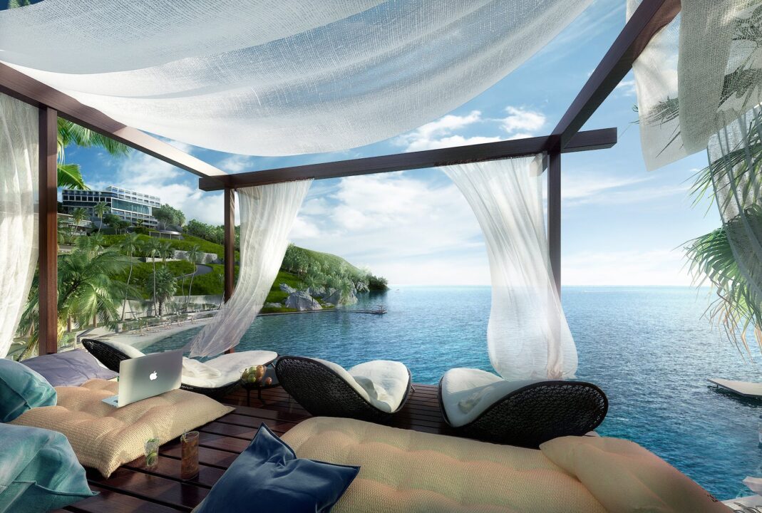 chairs near body of water