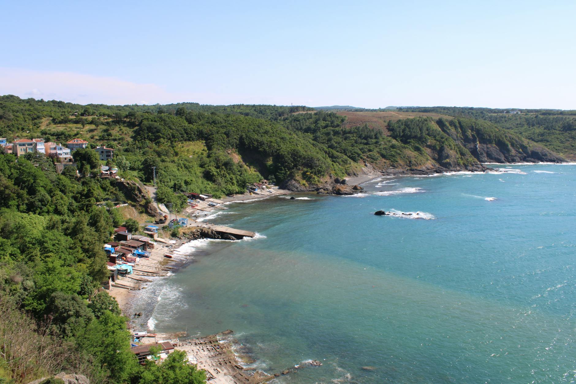 aerial view of black sea coast in istanbul turkey