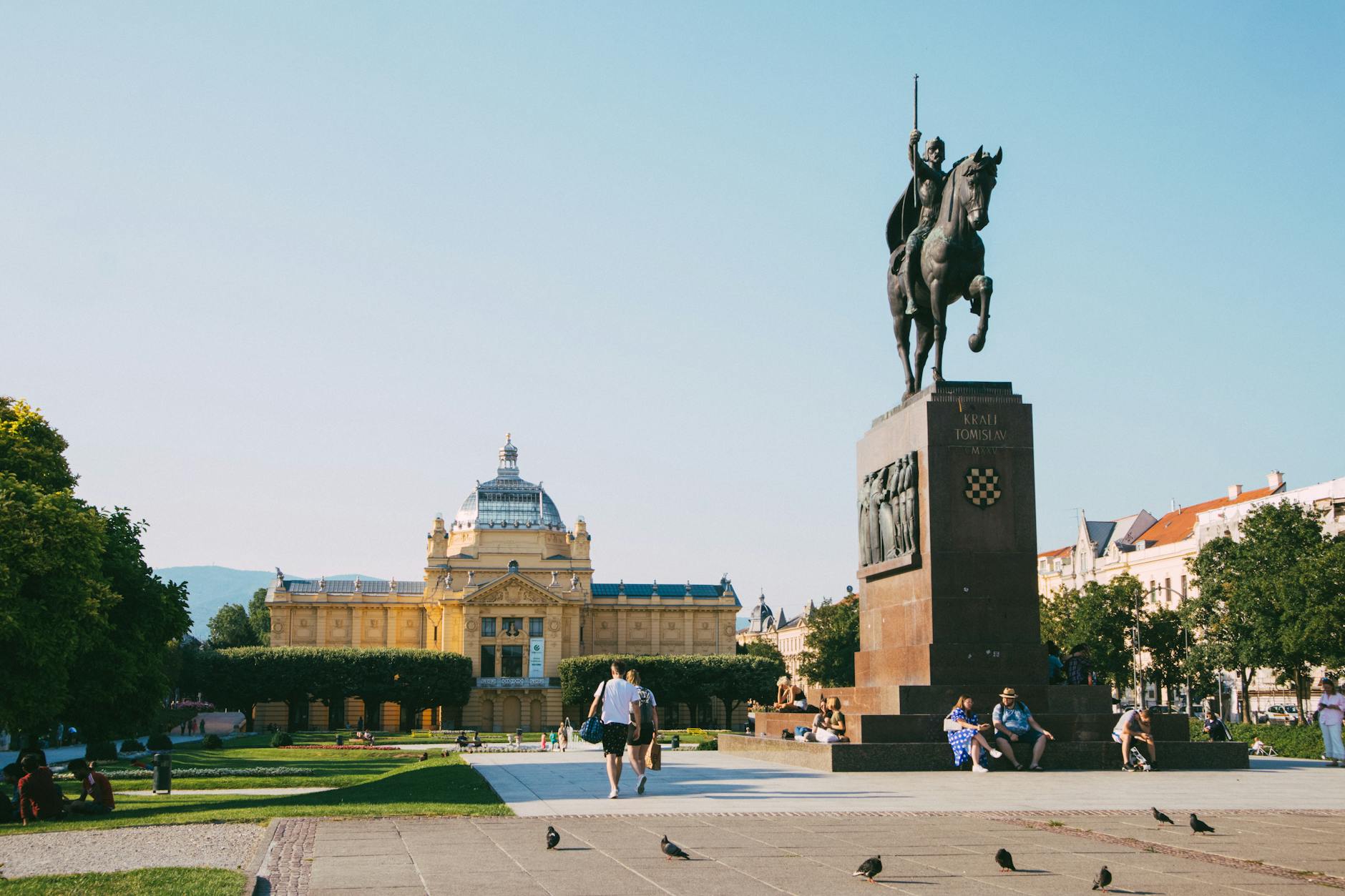 monument in park in zagreb croatia