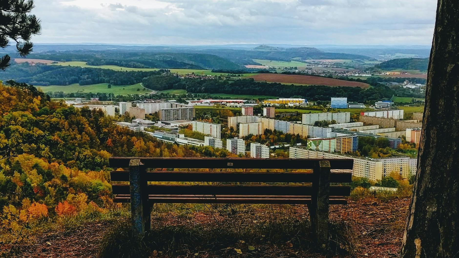 aerial photo of bench