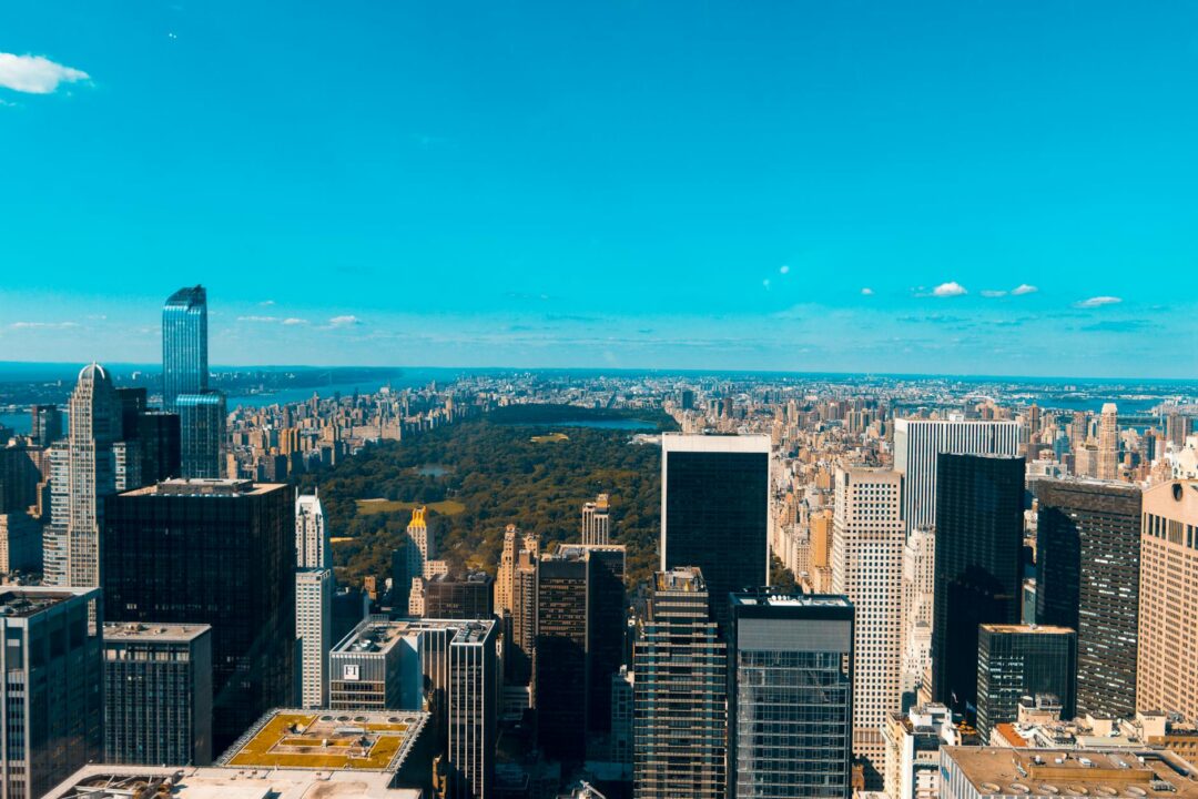 bird s eye view of central park urban park in manhattan new york city